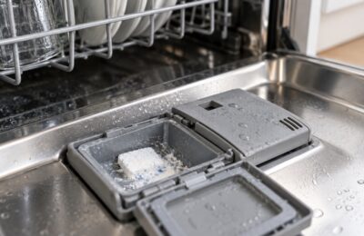 Таблетка не растворяется в посудомоечной машине Miele